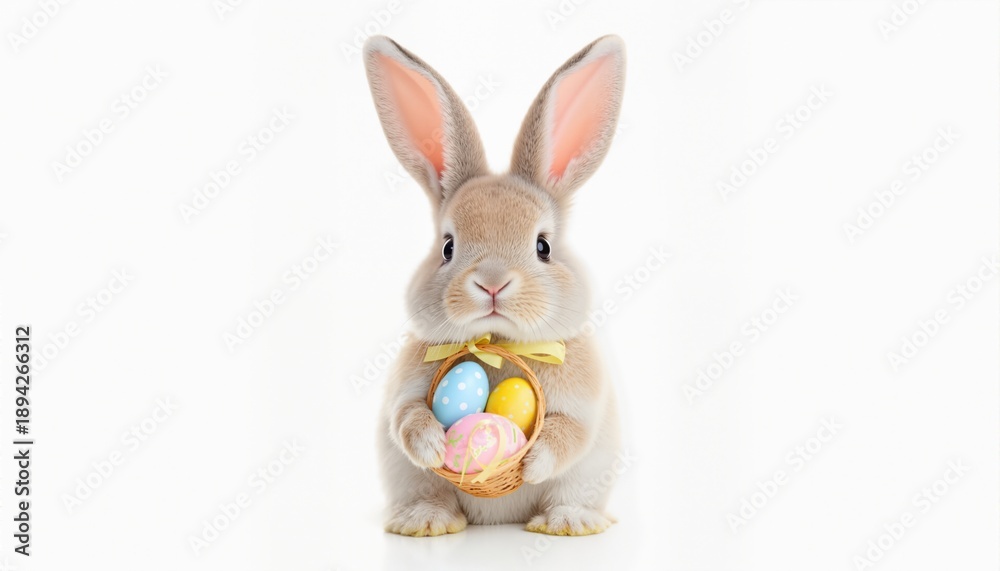 Obraz premium cute easter bunny isolated on transparent background 