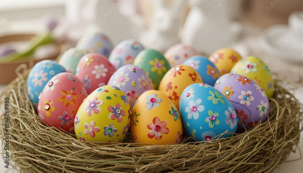Fototapeta premium Decorated easter eggs