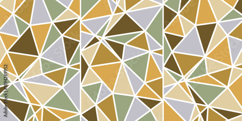 Triangle decoranive art backgrounds. Polygonal rainbow mosaic abstract vector illustration. Triangular simple pattern. Template geometric design for poster, banner, card.