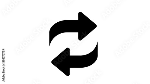 Vector illustration of refresh arrows icon, representing reload or repeat cycle, on transparent background