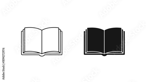 Vector illustration of open book icons for reading and education concept, on transparent background