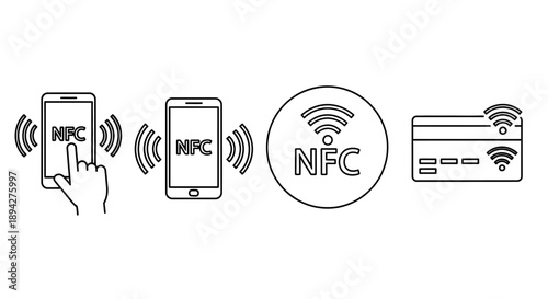 Near Field Communication NFC contactless payment technology illustration
