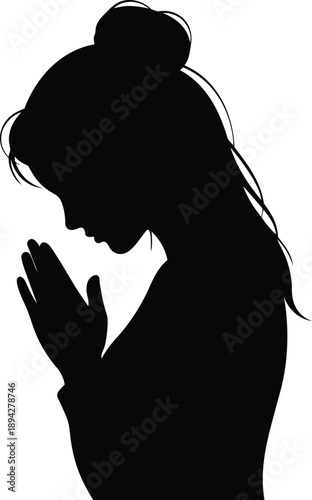 Silhouette of person comforting another sad individual vector illustration flat design black and white support concept