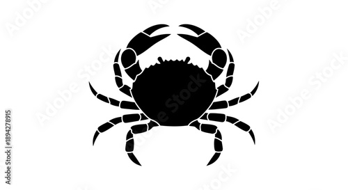 Black crab icon isolated on a white background illustration