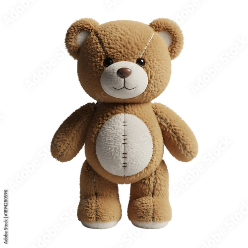 Wallpaper Mural Soft Plush Teddy Bear With Stitch Detail On Transparent Background Torontodigital.ca