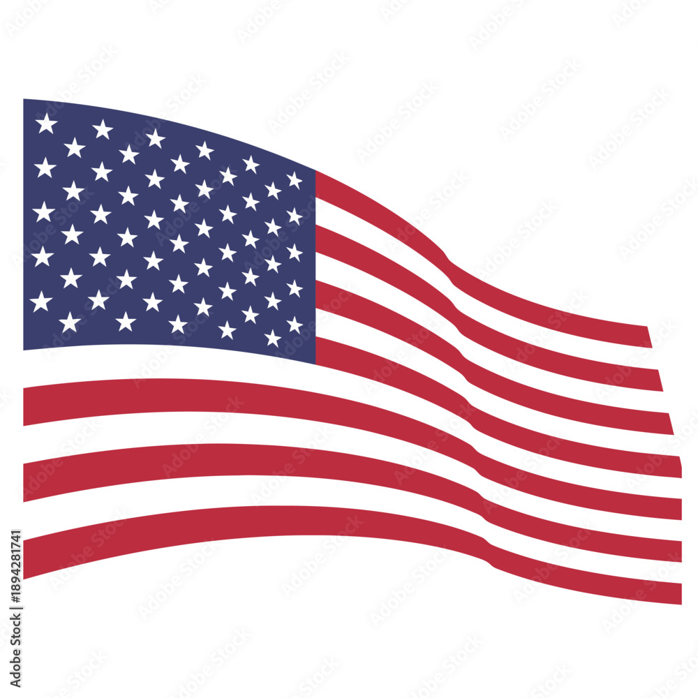 Fototapeta premium Patriotic symbol of the American flag with dynamic motion effect