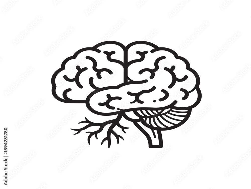 Fototapeta premium Minimalist brain vector illustration