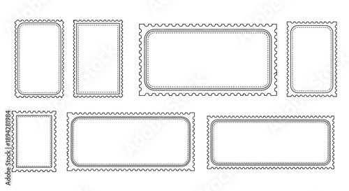 Various postage stamp shapes offer empty space for.