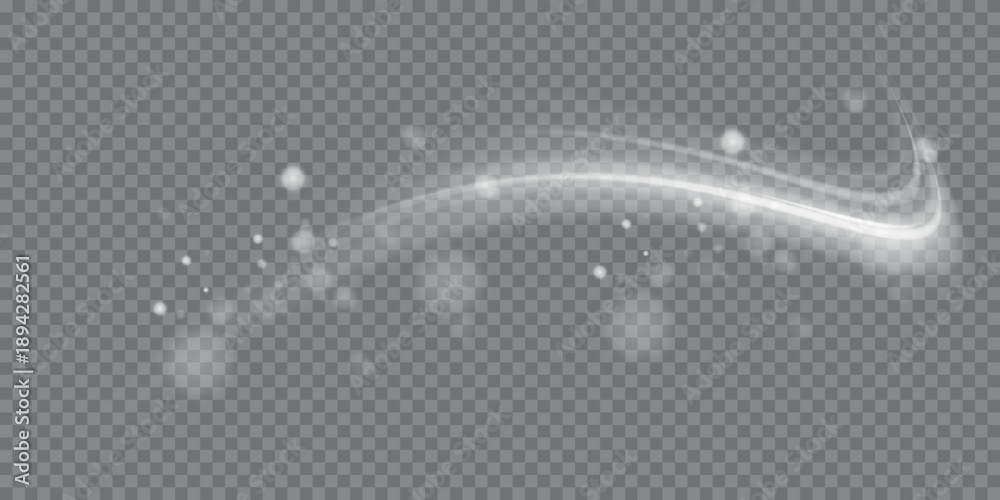 Fototapeta premium Stream of fresh wind png. Imitation of the exit of cold air from the air conditioner. Cold winter wind texture. Holiday vector blizzard. Christmas effect of a cold blizzard. Vector PNG.