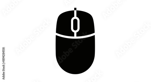 Black computer mouse icon isolated on white background