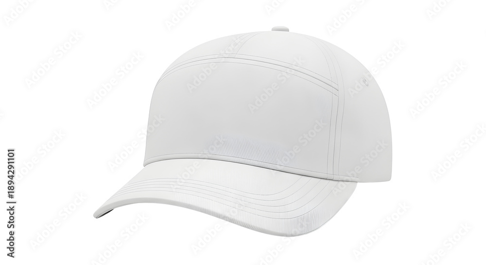 Fototapeta premium Blank White Baseball Cap Product Mockup Isolated on White Background