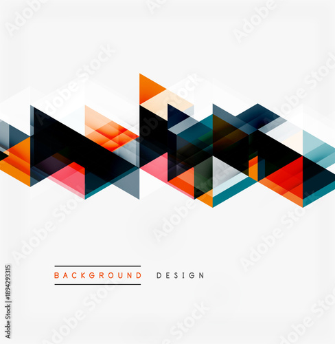 Free Download Abstract geometric pattern. Colorful triangles create dynamic, modern design. Minimalist style, clean lines, vibrant hues. - GFXLoad