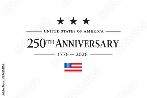 United States of America 250th anniversary typography design