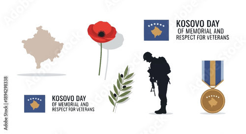 Kosovo Day of Memorial and Respect for Veterans poppy olive branch