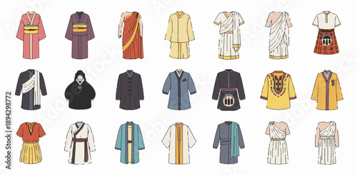 Diverse Traditional Cultural Attire from Around the World