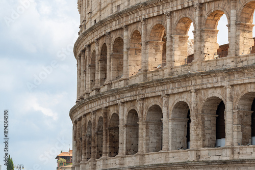 Curved facade of the Colosseum