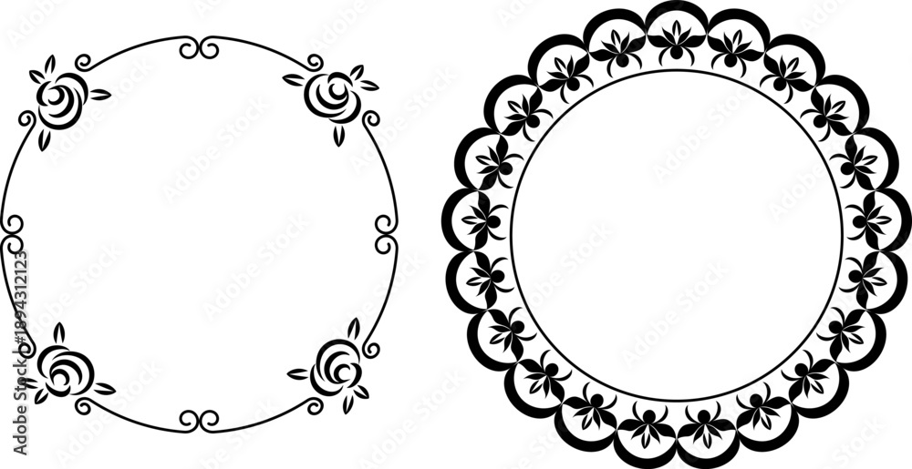 Obraz premium vector vintage frames black on a white background