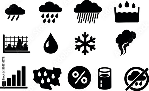 Solid vector icons of app notifications: mobile screen, app icon, notification card, banner strip, lock screen, quick reply,