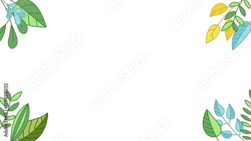 Isolated leaf frame animation with alpha channel transparent background