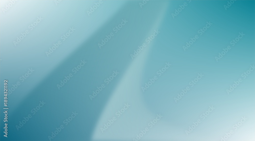 Fototapeta premium A smooth abstract gradient background featuring soft teal and light blue tones. Elegant wavy shadows and fluid silk-like textures create a modern, professional, and minimalist aesthetic design.