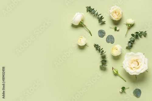 Composition with white rose...