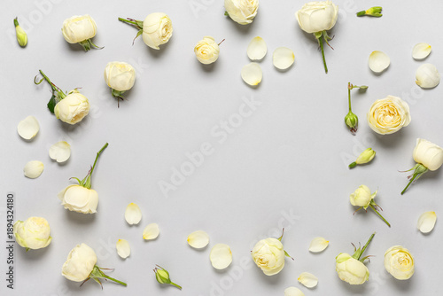Frame made of white rose fl...