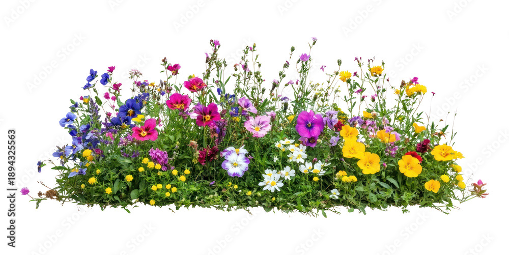 Obraz premium PNG Colorful flower bush flowers colorful colorful flowers.