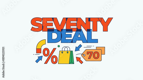 Seventy Percent Deal on Shopping Items, Online Store, Graphic Design