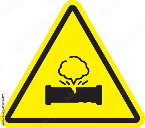 Warning Sign Burst Pipe Hazard