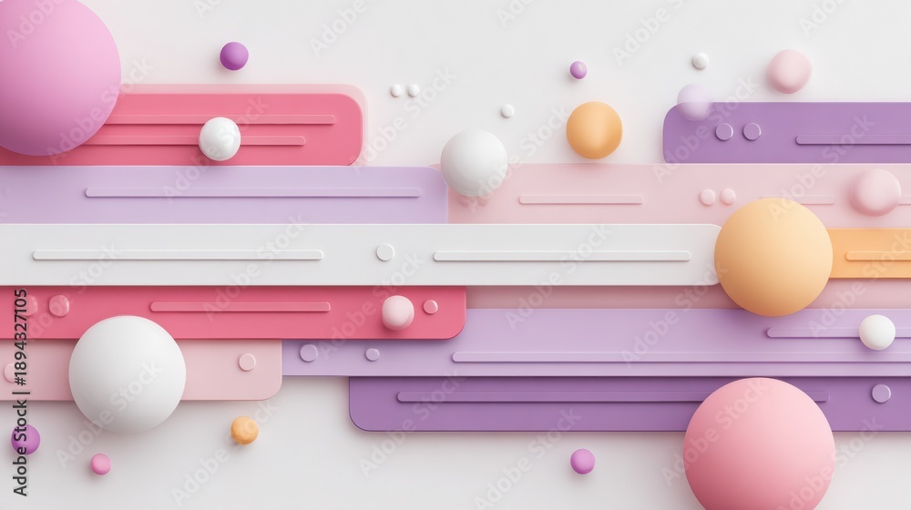 Obraz premium Modern Design Shows Digital Overload With Floating Notifications in an Abstract Style Featuring Colorful Shapes and Lines