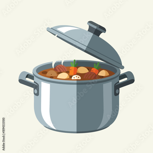 Stew Cooking in Pot