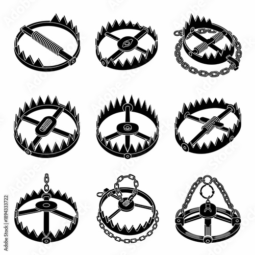 Collection of Various Animal Traps Illustrated.