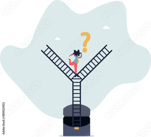 Decision making, choosing choices, options or way, which direction to be success or decide path to achieve target concept.life and employment of people.