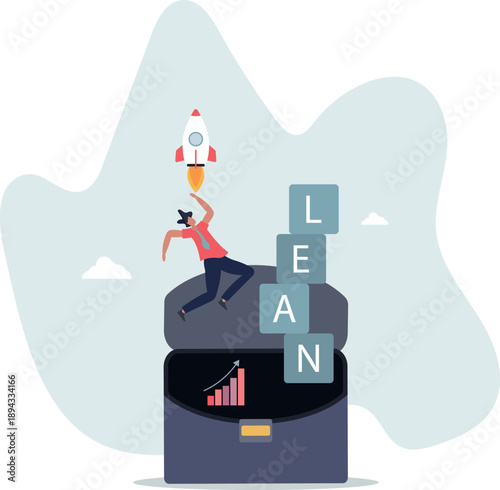 Lean startup using agile methodology to manage company for fast deliver or launch product.life and employment of people.