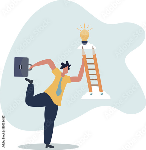 Creative idea, inspiration or imagination to create new innovative work, opportunity or wisdom concept.life and employment of people.