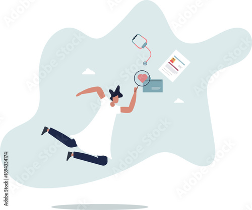 Medical history and record information about patient.Health database folder with disease treatment,life and employment of people.