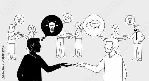 Two individuals exchanging ideas and communicating effectively.