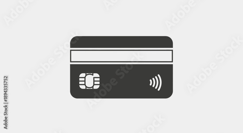 Credit card icon with chip and contactless payment symbol.