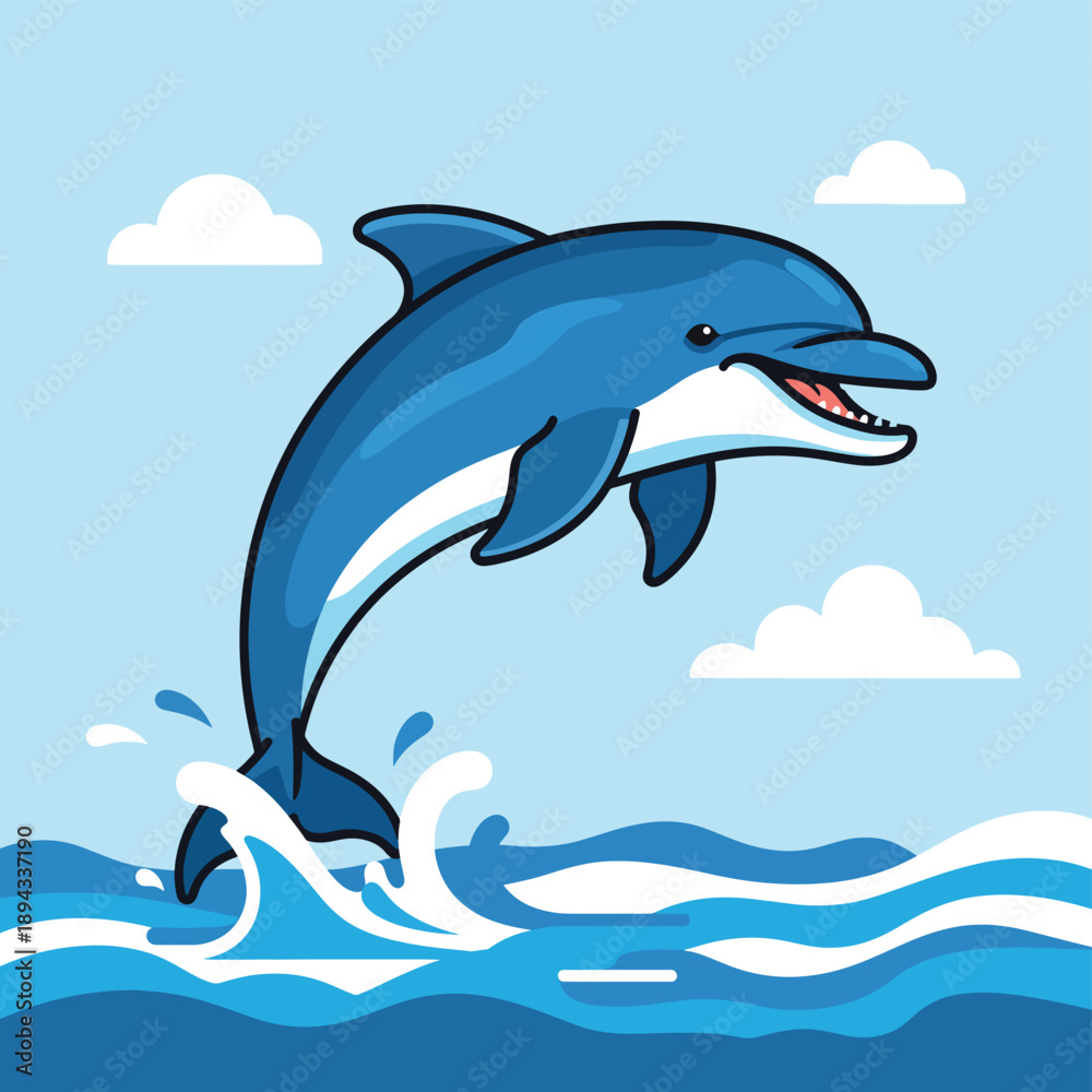 Obraz premium Dolphin Jumping Out Of Water