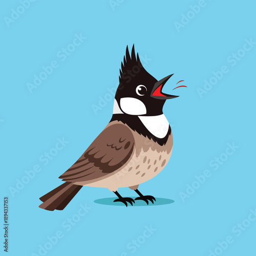 Singing Bird with Open Beak