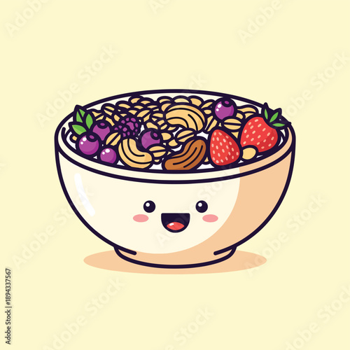 Happy Breakfast Cereal Bowl