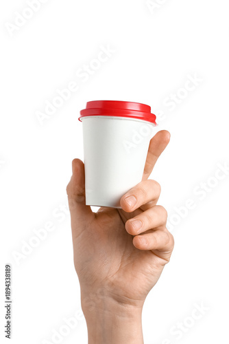 Female hand holding paper c...
