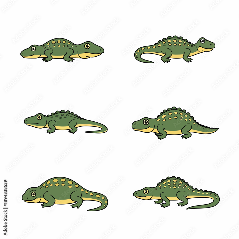 Naklejka premium Crocodile Characters Set