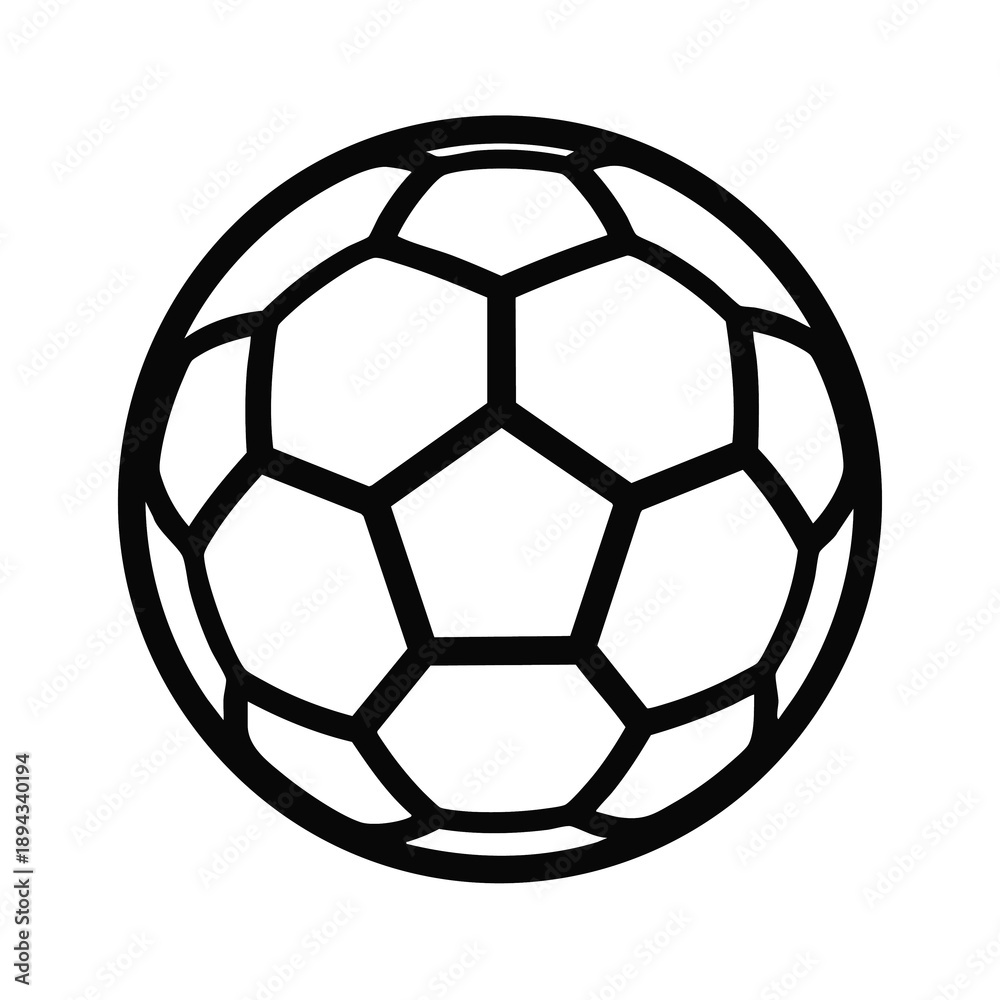 Fototapeta premium A traditional soccer ball or football in outline form.
