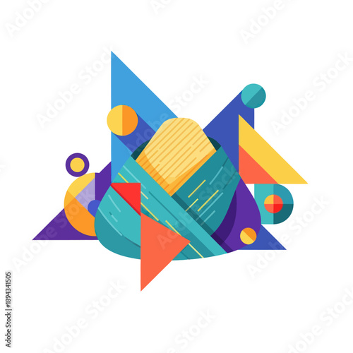 Abstract geometric composition with corn