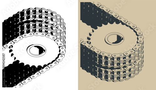 Billet double roller timing set close-up