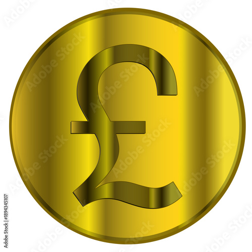 Pièce de monnaie LIVRE STERLING dorée	