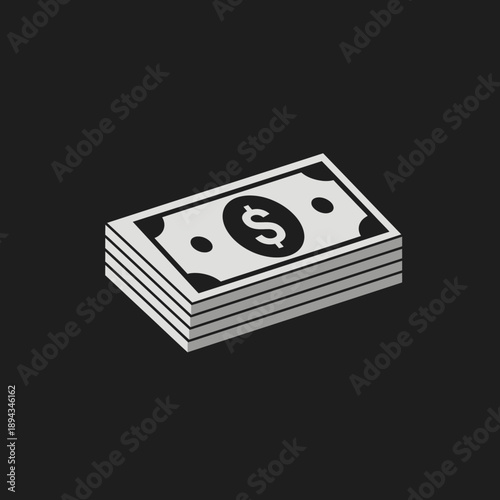 Stack of Dollar Bills Illustration.