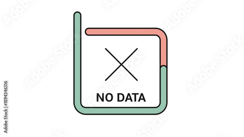 No Data Available Icon - Empty Content, Error, or Unavailable Information Symbol for UI/UX Design