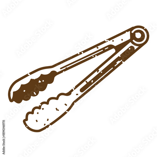 Vintage Grunge texture Tongs kitchen utensil for gripping and lifting food items  cooking tool
